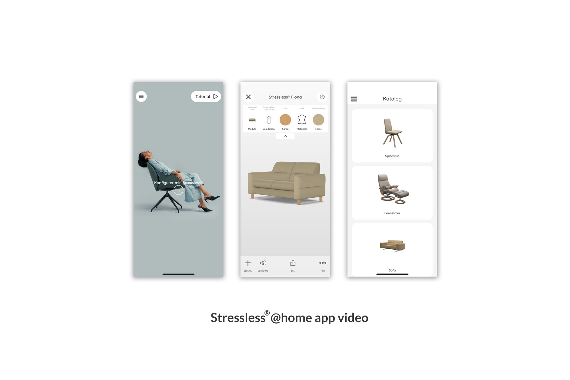 Screenshots from Stressless @home app